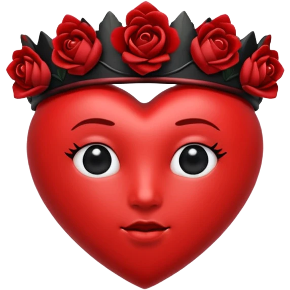 heart with a black rose crown emoji