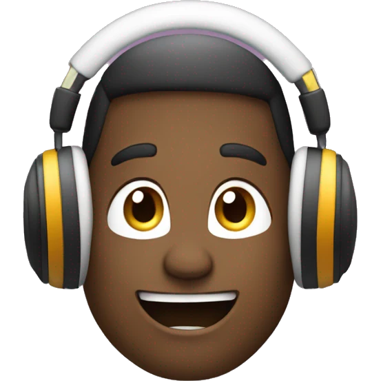 Emoji with headphones on emoji