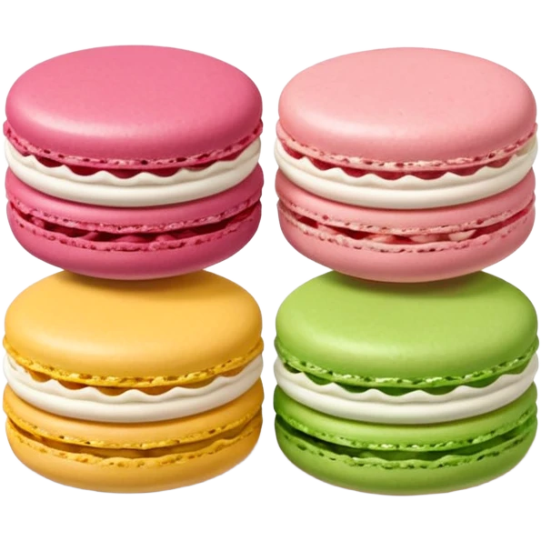 Macarons de colores, café, rosa, blanco y verde, sin plato emoji