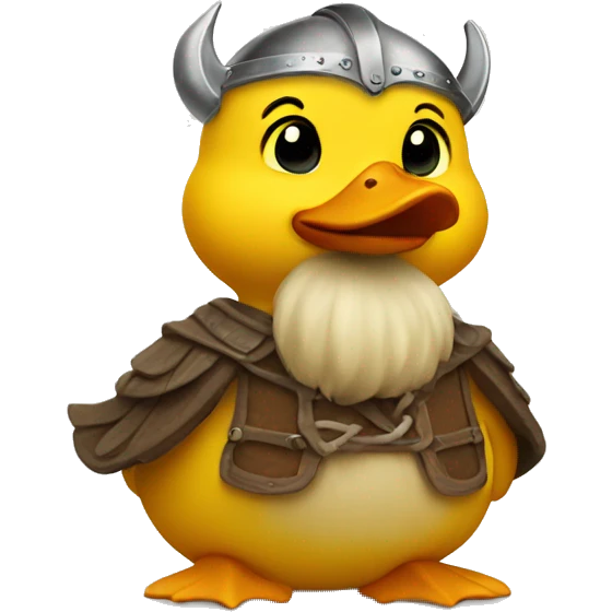 Cute Yellow Viking duck emoji