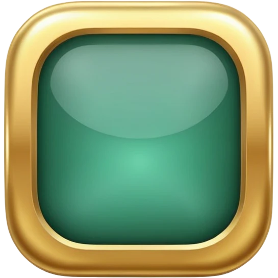 Jade and gold style rounded square icon button emoji