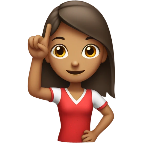 Girl with ok sign in red emoji