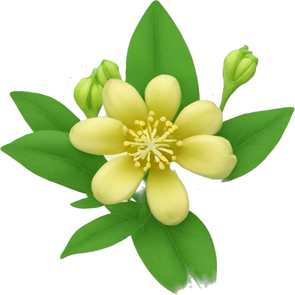 Ashwagandha flower with greenish-yellow petals and a central cluster of tiny yellow stamens emojis emoji