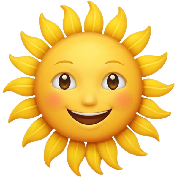 smiling sun emoji, simple and cheerful emoji