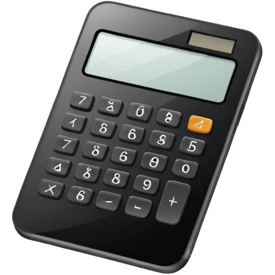 Minimalistic flat vector icon, iOS style, thin black contour on white background. Calculator and geometric shapes (triangle, circle). No text, no shadows. emoji