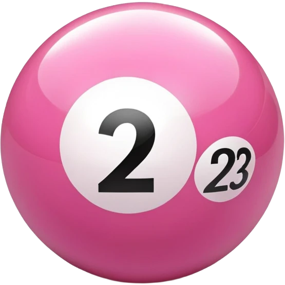 pink billiard ball with the number 23 emoji