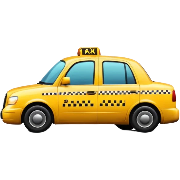 Taxi reflection + puddle, emoji