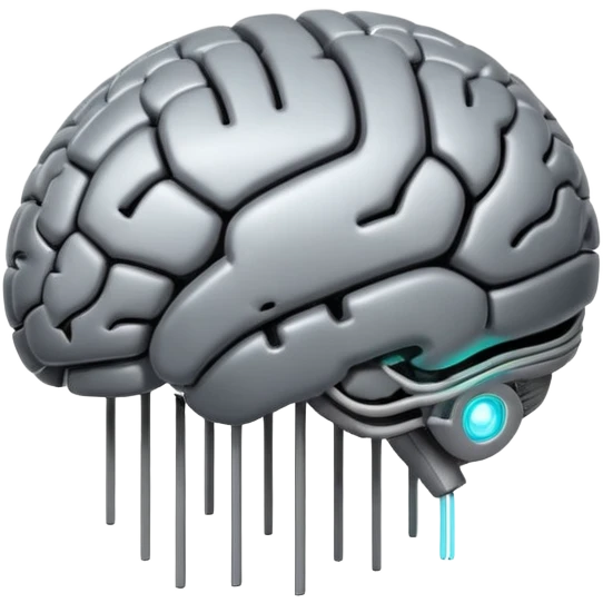 Flying brain for artificial intelligence emoji