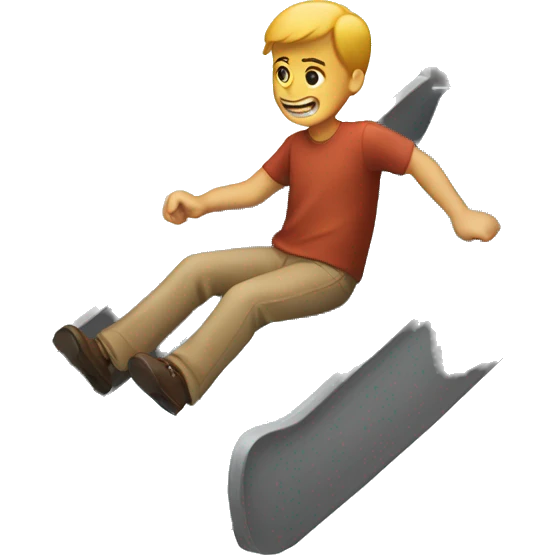 A man sliding down emoji