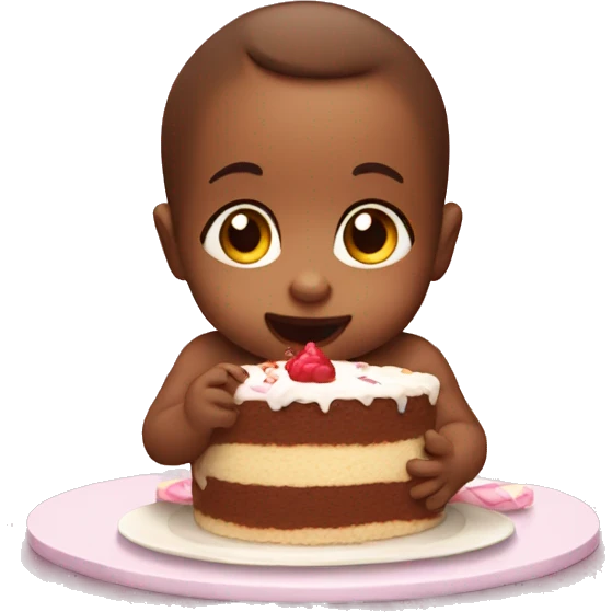 Baby eating cake  emoji