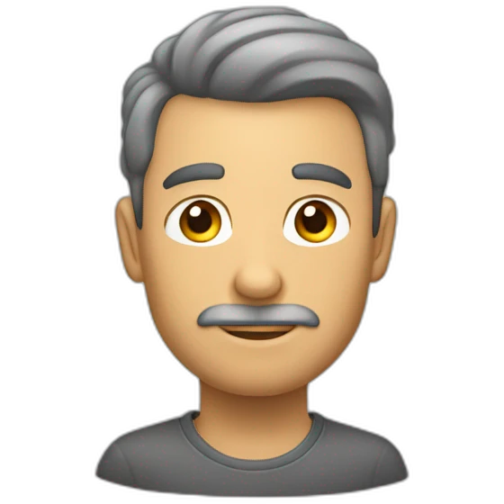 Hombre calvo con pelo gris emoji