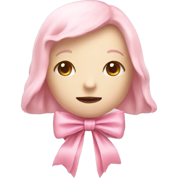 Light pink rapana with bow emoji