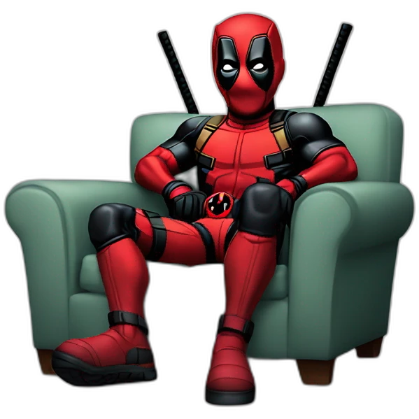 Deadpool's watching TV emoji