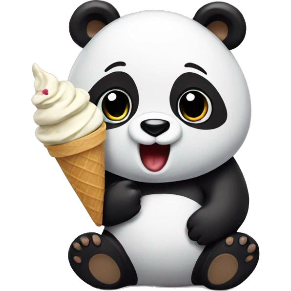 Panda eating ice cream emoji