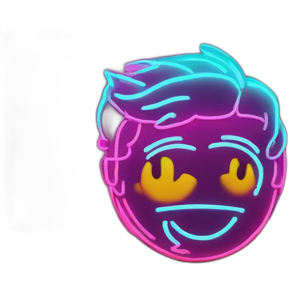 Juicy booty neon sign style man emoji