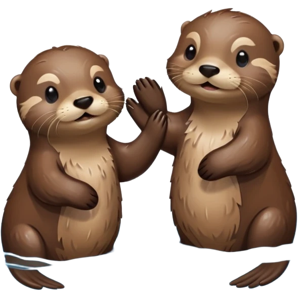 2 otters holding hands swimming  emoji