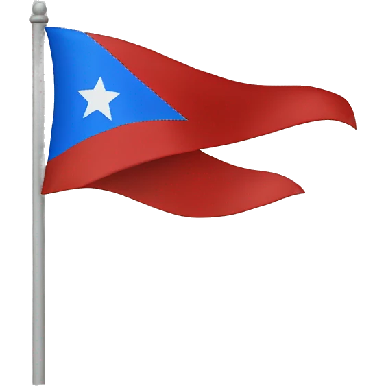 blue flag with a red flying star and a white bow emoji