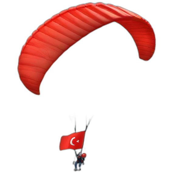 Paraglider with turkish flag emoji