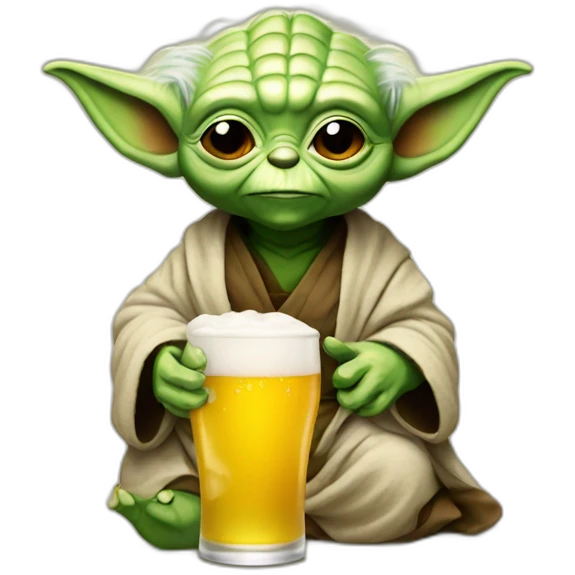Yoda drink beer emoji