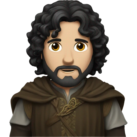 lord of the rings, white man with black wavy hair emoji