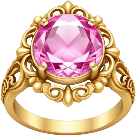 gold rococo ornate pink kawaii ring emoji