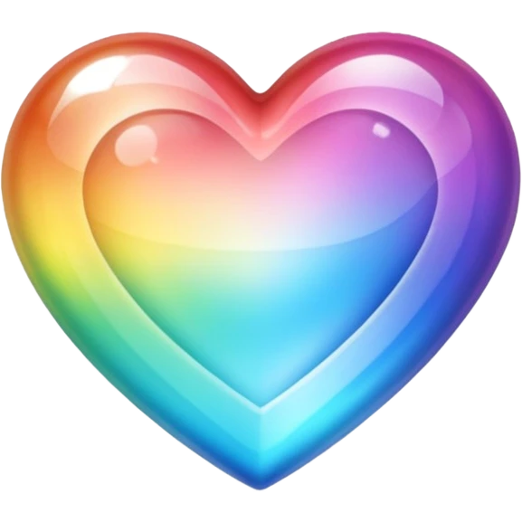 Crystal heart rainbow emoji