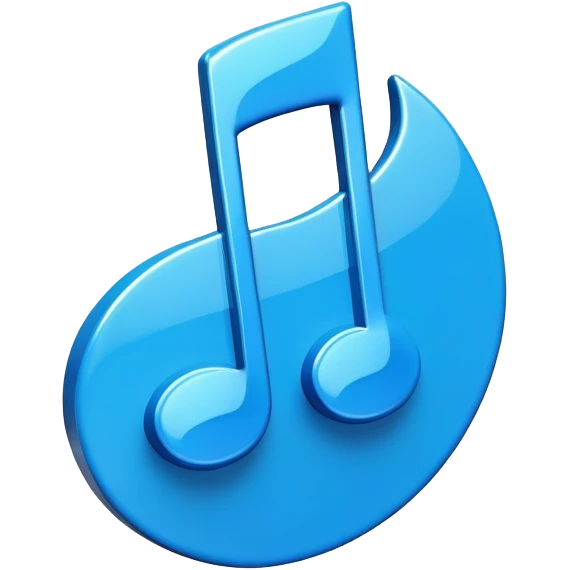 3D blue music icon logo note  no background unique  emoji