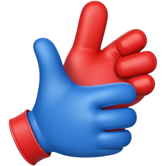 #1 glove thumbs up in blue (#00A3E0) and red (#F9423A)  emoji