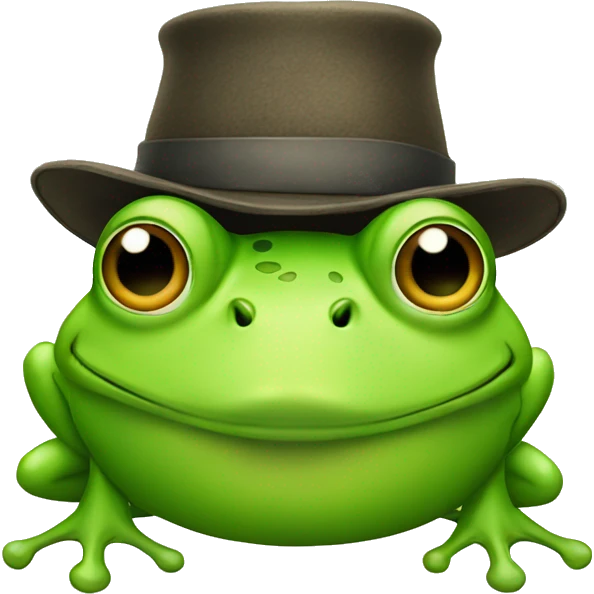 Frog with a hat emoji