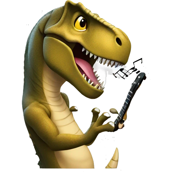 t-rex listenning music  emoji
