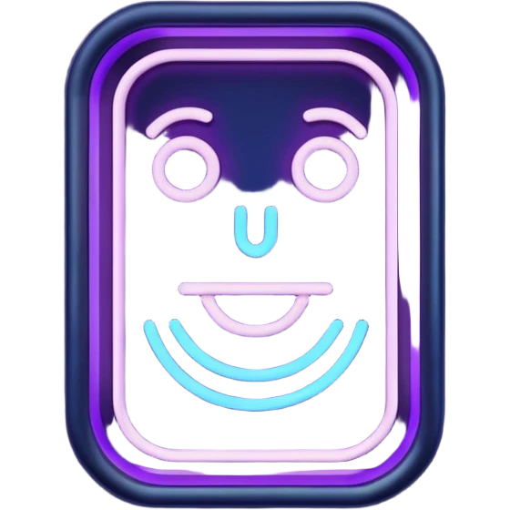 Neon sign 18+ in dark purple and dark blue tones emoji