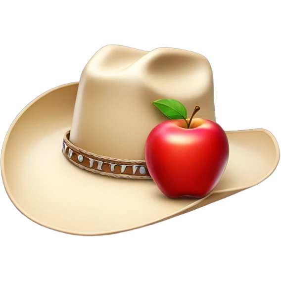 cowboy hat with an appl emoji