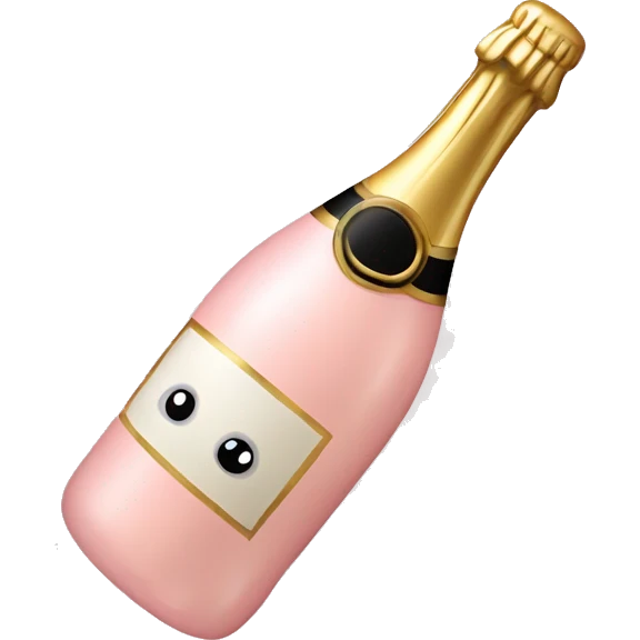 Pale plush pink champagne bottle  emoji