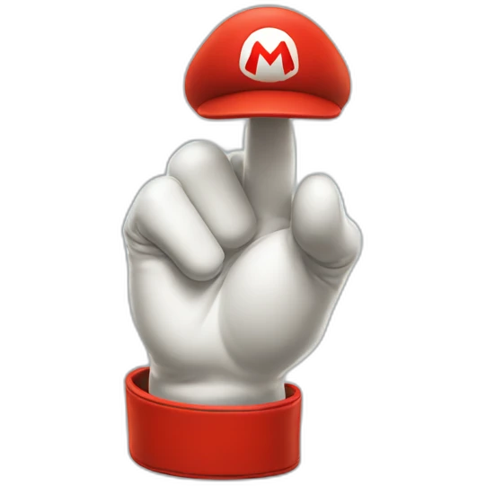 super mario glove finger pointing emoji