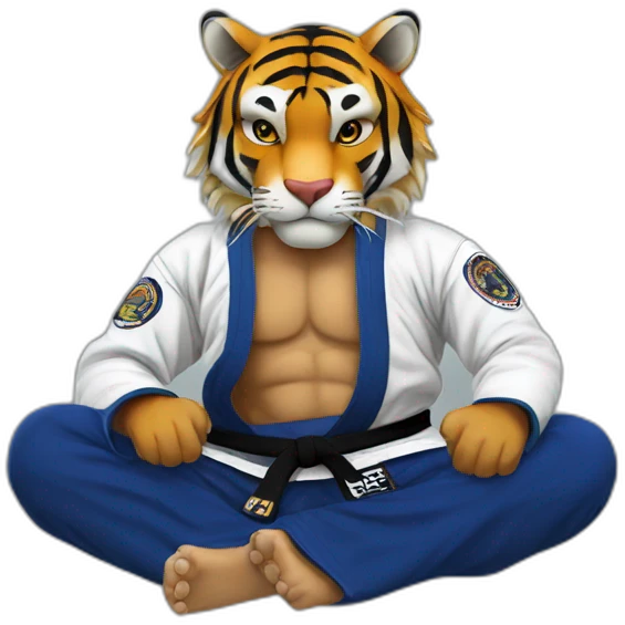 BJJ seated guard  Tiger  emoji