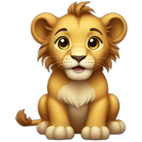 a baby lion that looks brave emoji