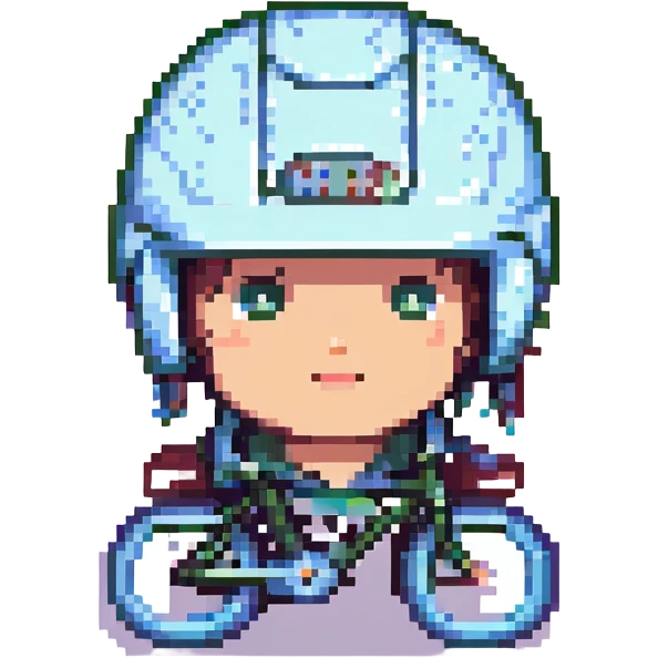 face in a bicycle helmet emoji