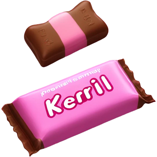 pink candy bar with the inscription kerlli emoji