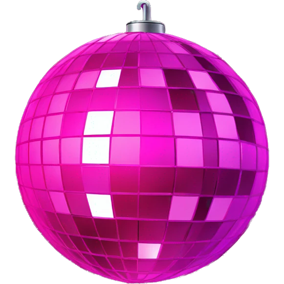 hot pink disco ball emoji