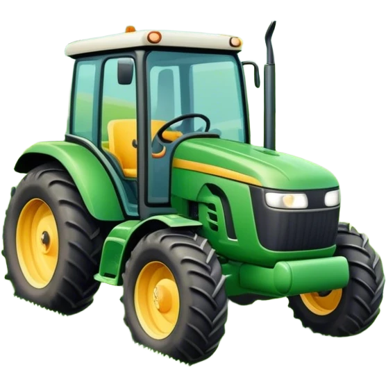 Ein kleiner Traktor der eine idyllische wise mäht emoji
