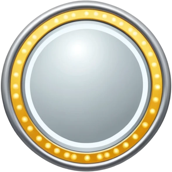 Sparkly bright silver mirror. No faces  emoji