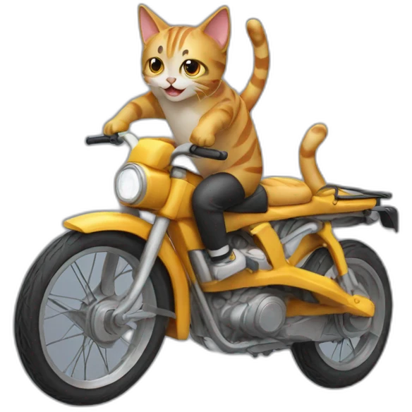 cat ride bike emoji