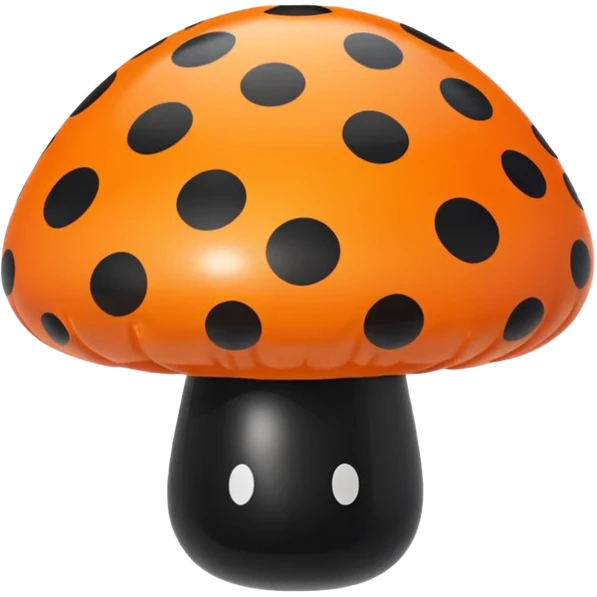   jeff koons orange and black polka dot mushroom inflatable  emoji