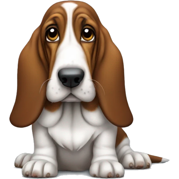 Basset hound waiting for Christmas  emoji