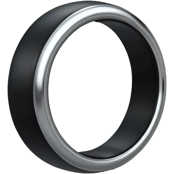 iOS emoji, minimal dark fantasy ring, black metal, flat emoji