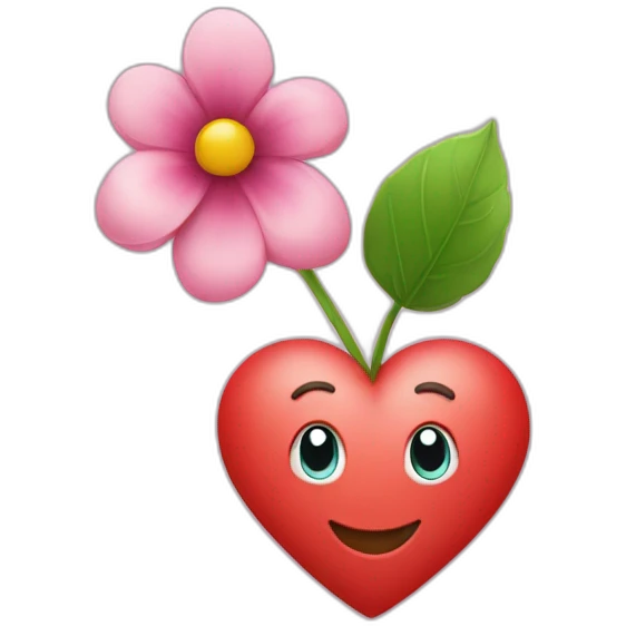 Coeur avec une fleur qui sort emoji