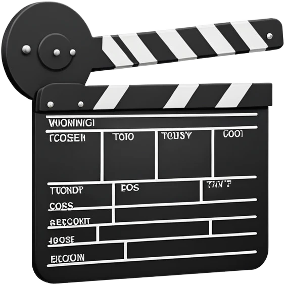 clapperboard with nothing writing emoji
