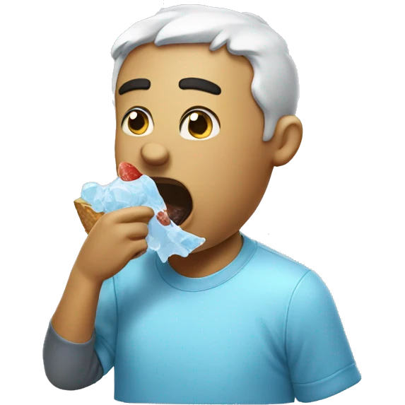 Eating ice emoji