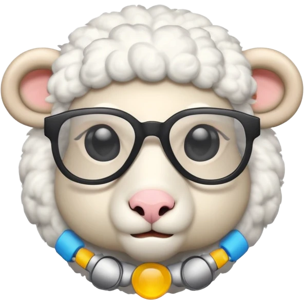 cyber sheep with cool electro glasses emoji