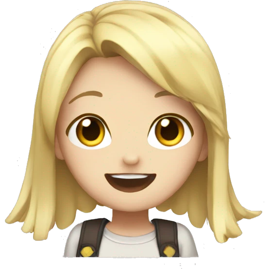 Anime girl waves emoji